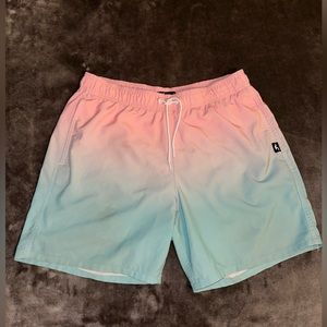 Hollister large pink and blue men’s board swim shorts